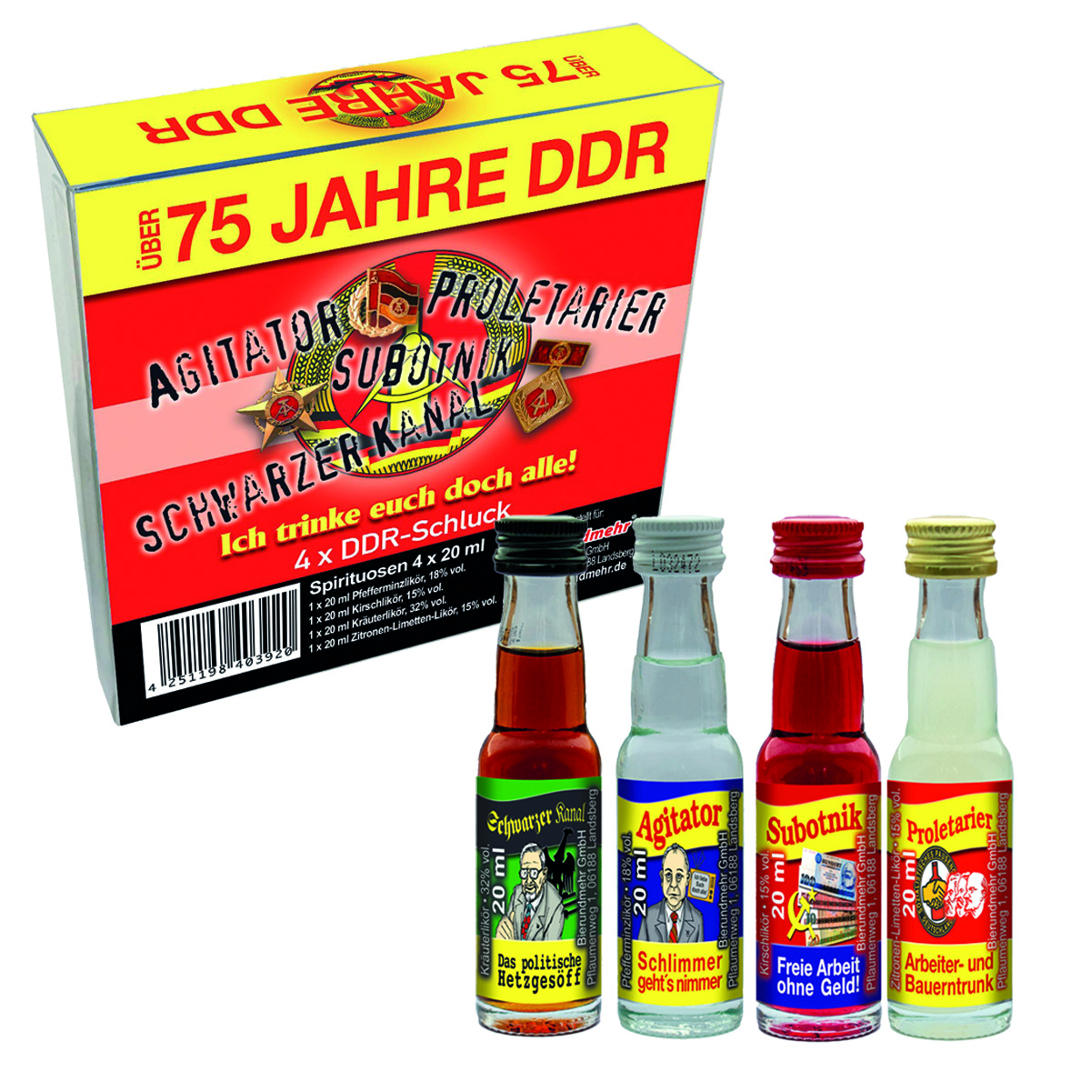  75 Jahre DDR mini Schluckis 4er 4x20ml 