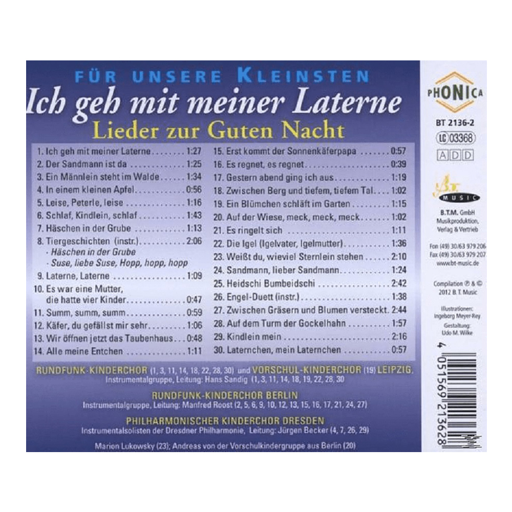 Ich Geh Mit Meiner Laterne-Lieder Zur Guten Nacht CD