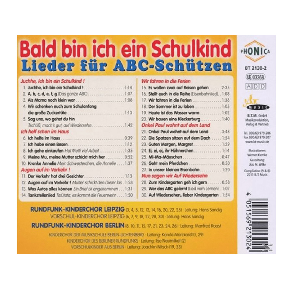 Bald Bin Ich Ein Schulkind-Lieder Für ABC-Schütz CD